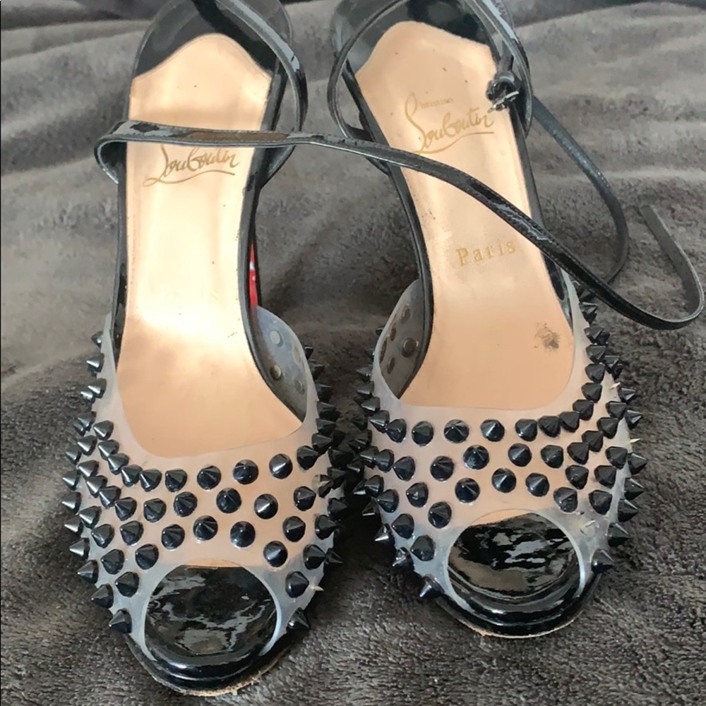 C Louboutin spiked black heels size 41